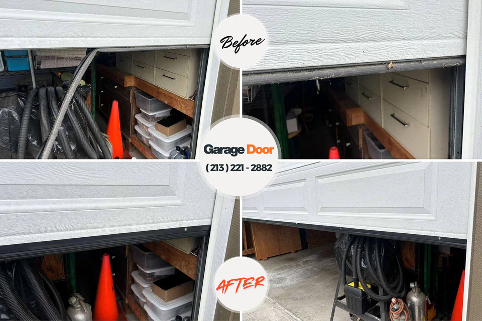 Before and after: garage door repair Cape May Court House, NJ